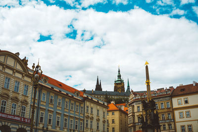 Low angle view of buildings in city