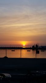 Scenic view of sunset over sea