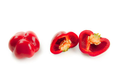 Close-up of bell pepper against white background