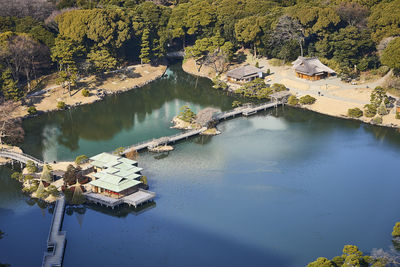 High angle view of sea