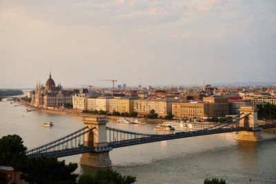 Bridge over river in city