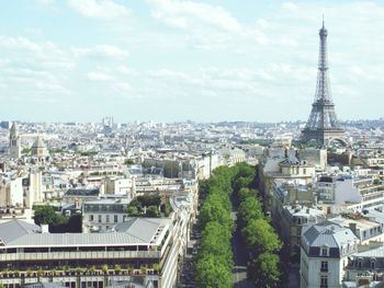 Aerial view of buildings in city