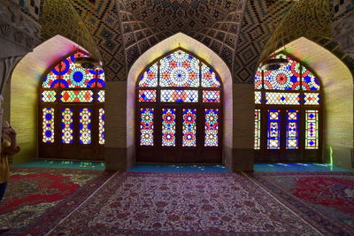 Interior of illuminated building