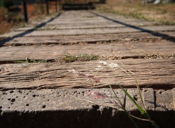 Close-up of railroad track