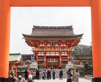 Group of people in front of building