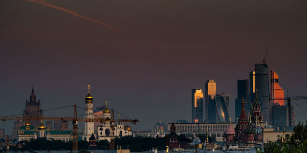 Illuminated city at night