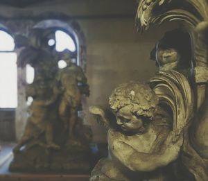 Close-up of statue in temple