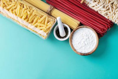 High angle view of bread on table