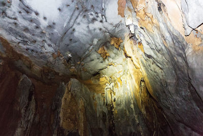 Low angle view of rock formation in cave