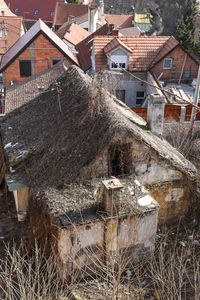 High angle view of abandoned building