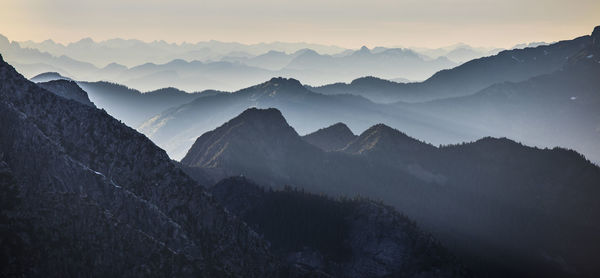 Mountain layers in north cascades national park, washington, usa.