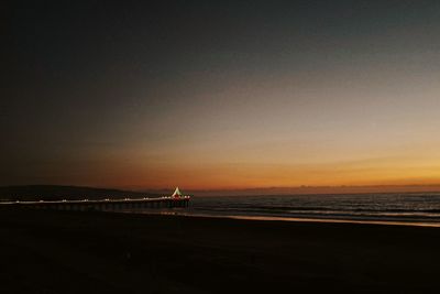 Scenic view of sea against sky at sunset