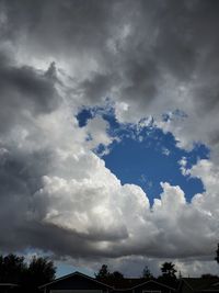 Low angle view of silhouette trees against sky