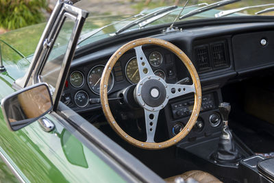 High angle view of vintage car