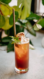 Close-up of drink on table