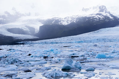 Scenic view of frozen lake