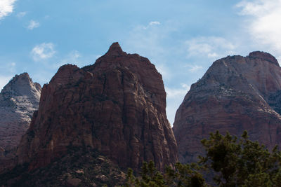 Scenic view of rocky mountains at zion national park