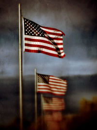American flag on top of american flag