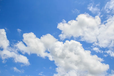 Low angle view of clouds in blue sky