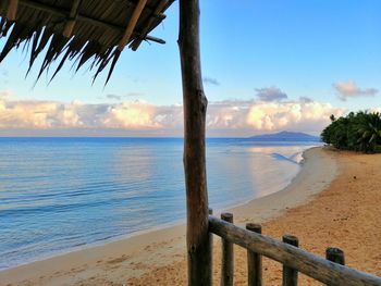 Scenic view of beach against sky