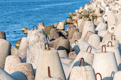 Close-up of rocks on beach