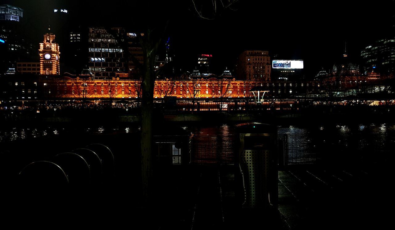 ILLUMINATED BUILDINGS AT NIGHT