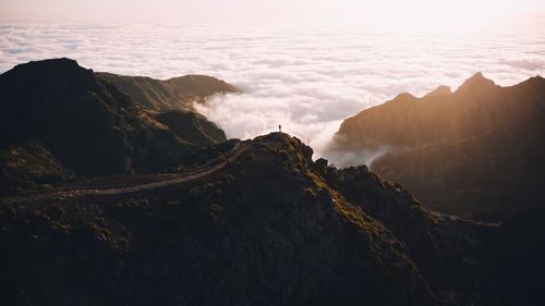 Scenic view of mountains against sky