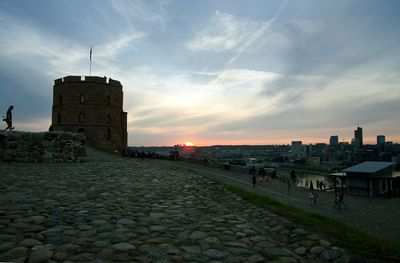 Castle against sky during sunset