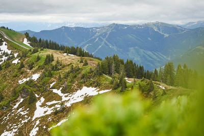 Scenic view of mountains against sky