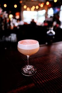 Close-up of craft whiskey sour