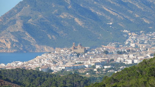 Aerial view of buildings in city