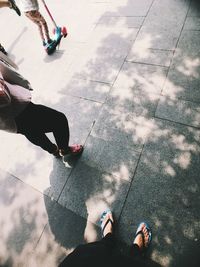 Low section of people on footpath