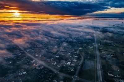 Aerial view of landscape against sky