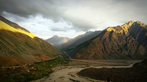 Scenic view of mountains against sky