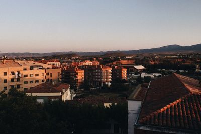 Cityscape against clear sky