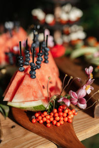 Close-up of food on table