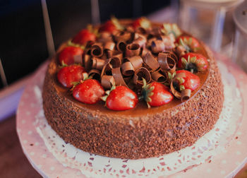 Close-up of cake on table