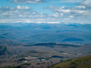 High angle view of landscape against sky