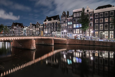 View of illuminated city at night