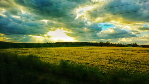 Scenic view of field against sky