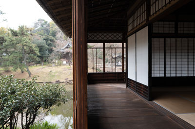 Old japanese houses in japanese gardens