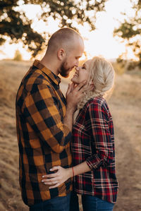 Young couple kissing