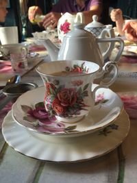 Close-up of tea served on table