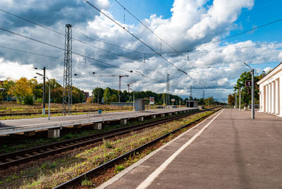 View of railroad tracks against sky