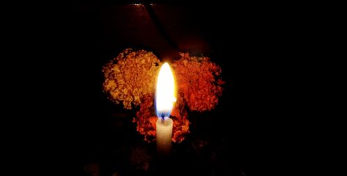 Close-up of illuminated candle