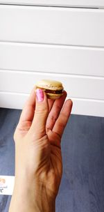 Close-up of hand holding food