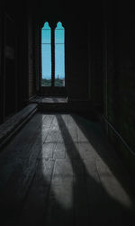 Empty corridor of old building