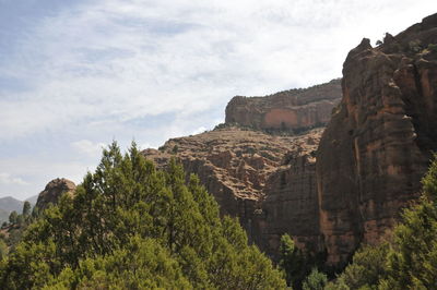 Scenic view of mountain against cloudy sky