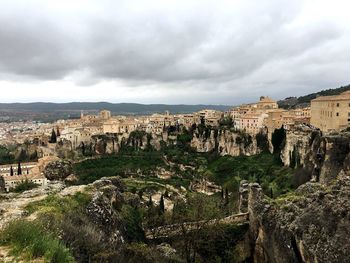 View of landscape against cloudy sky