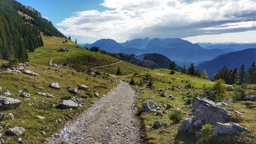 Scenic view of mountains against sky